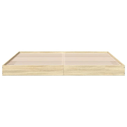 Bed Frame Sonoma Oak 200x200 cm Engineered Wood