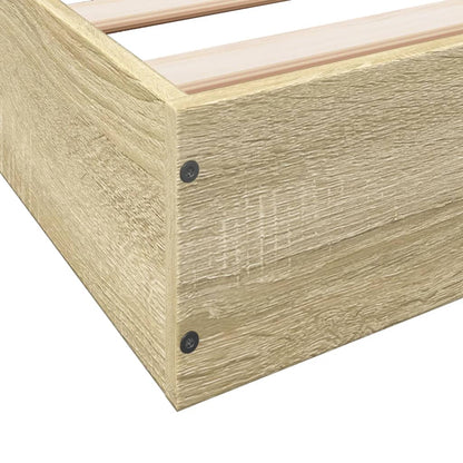 Bed Frame Sonoma Oak 200x200 cm Engineered Wood