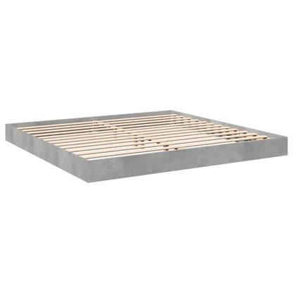 Bed Frame Concrete Grey 200x200 cm Engineered Wood