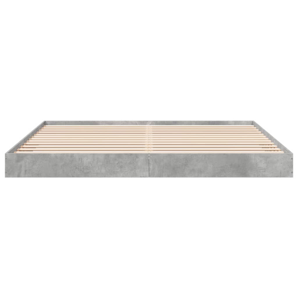 Bed Frame Concrete Grey 200x200 cm Engineered Wood