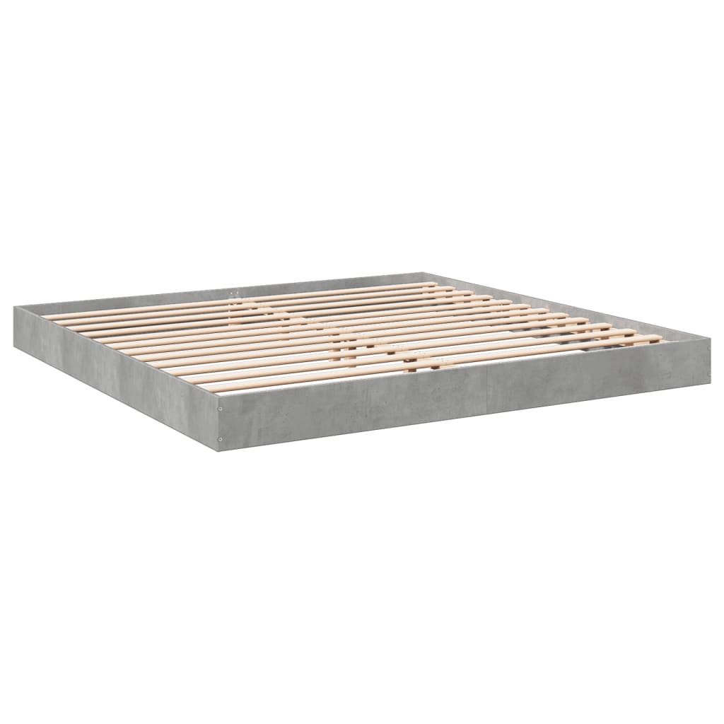 Bed Frame Concrete Grey 200x200 cm Engineered Wood