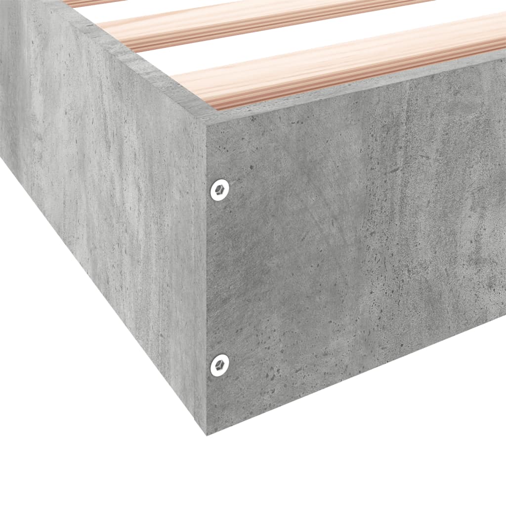 Bed Frame Concrete Grey 200x200 cm Engineered Wood