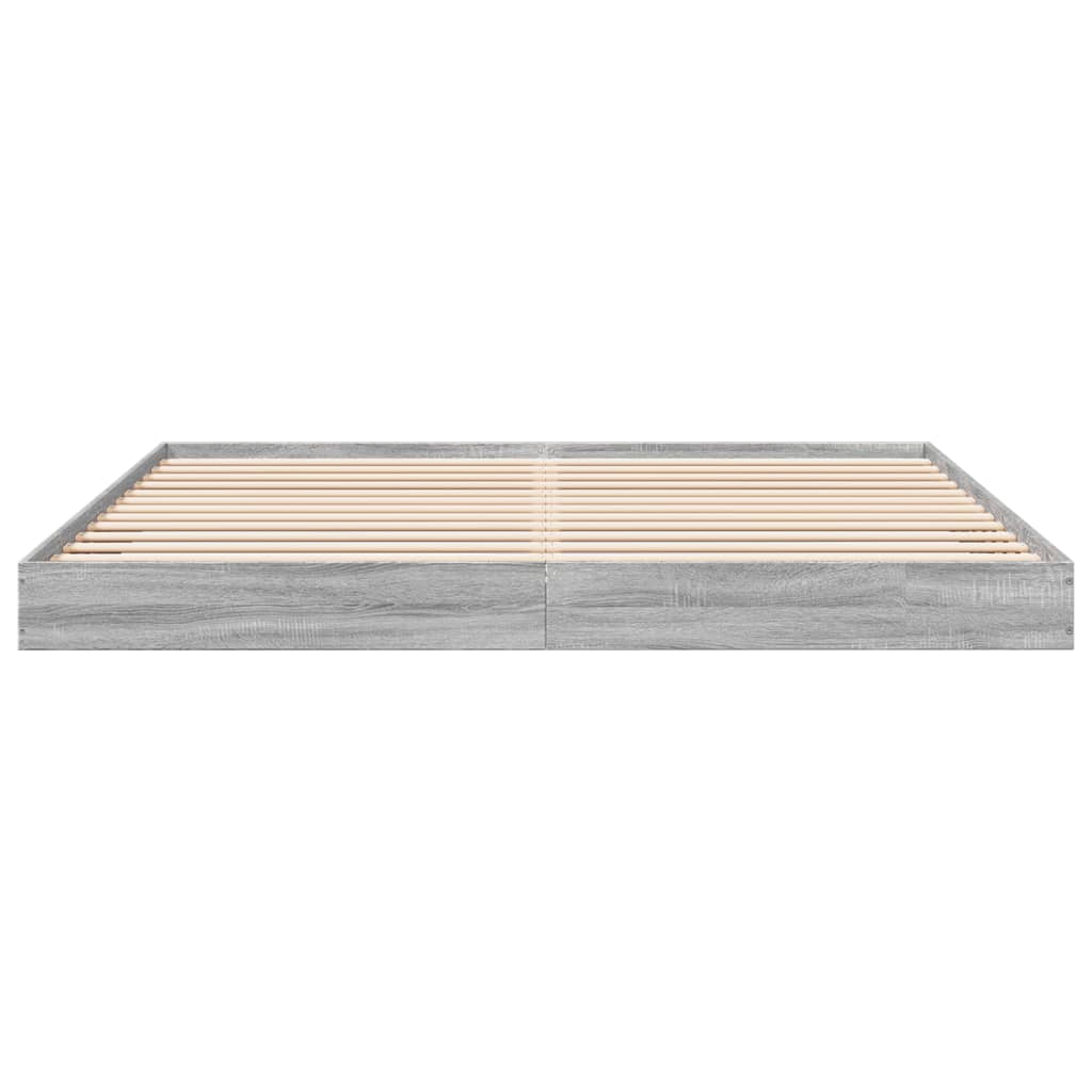 Bed Frame Grey Sonoma 200x200 cm Engineered Wood