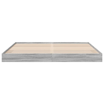 Bed Frame Grey Sonoma 200x200 cm Engineered Wood