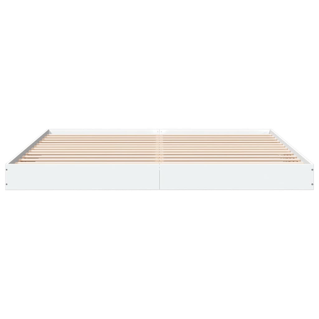 Bed Frame White 180x200 cm Super King Engineered Wood