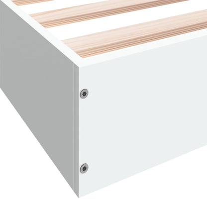 Bed Frame White 180x200 cm Super King Engineered Wood