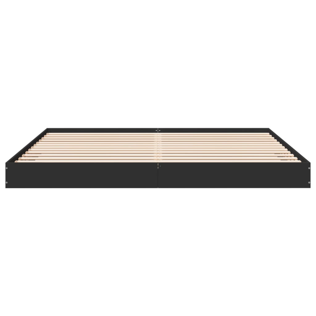 Bed Frame without Mattress Black 180x200 cm Super King Engineered Wood