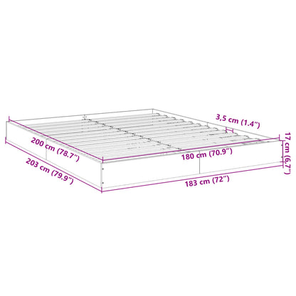 Bed Frame without Mattress Black 180x200 cm Super King Engineered Wood