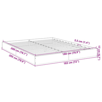 Bed Frame Sonoma Oak 180x200 cm Super King Engineered Wood