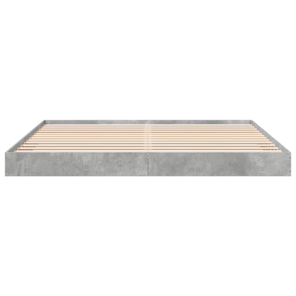 Bed Frame Concrete Grey 180x200 cm Super King Engineered Wood