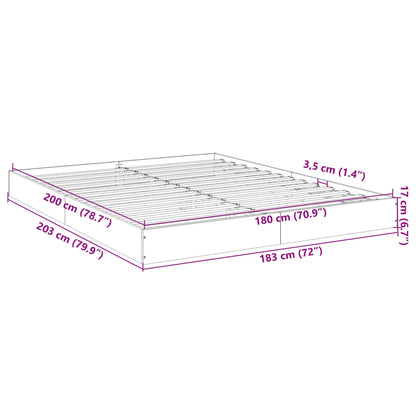 Bed Frame Smoked Oak 180x200 cm Super King Engineered Wood