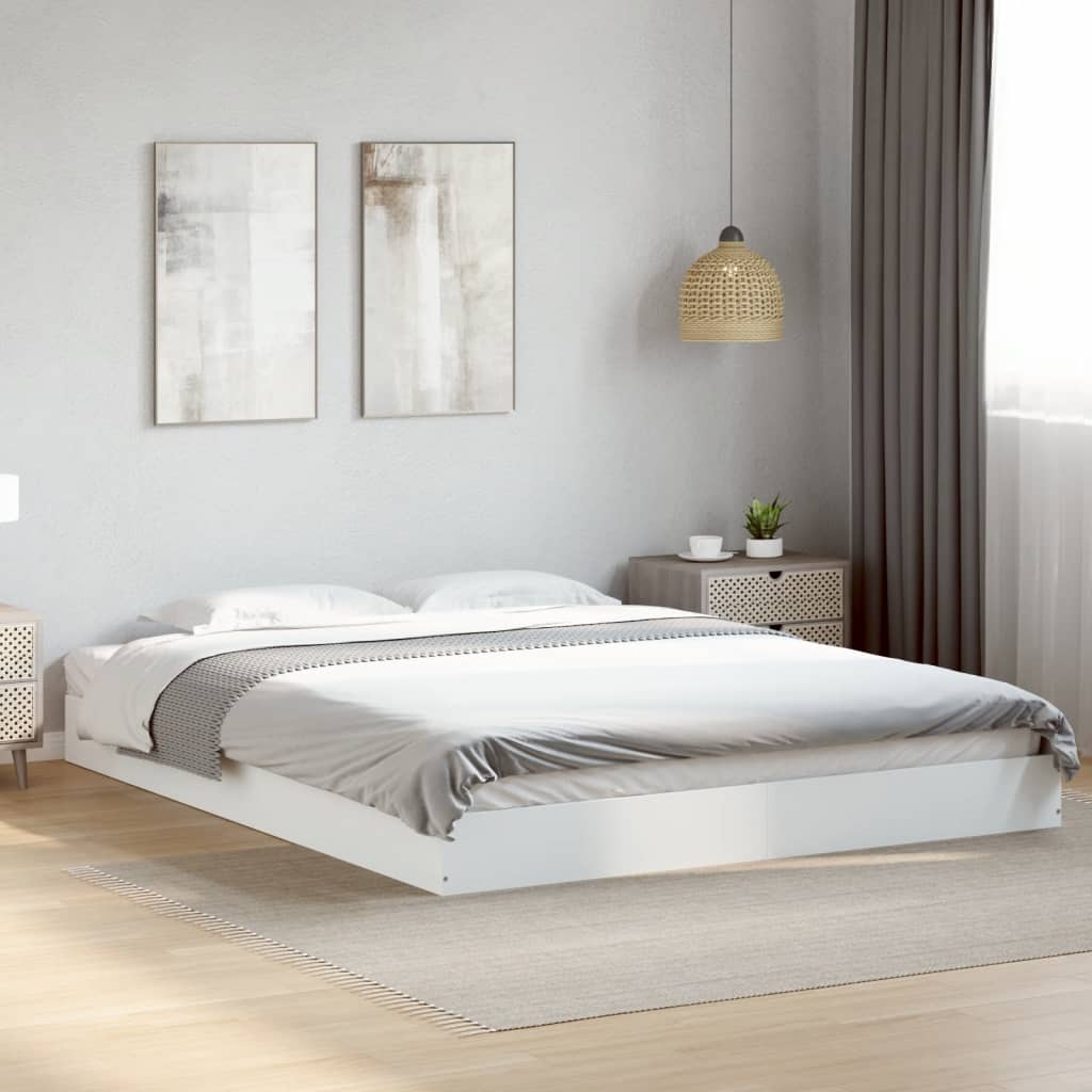 Bed Frame White 160x200 cm Engineered Wood