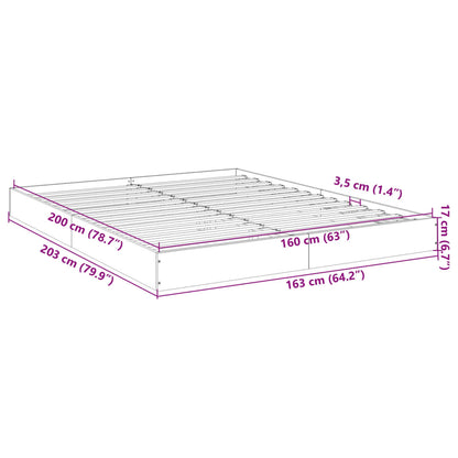 Bed Frame White 160x200 cm Engineered Wood