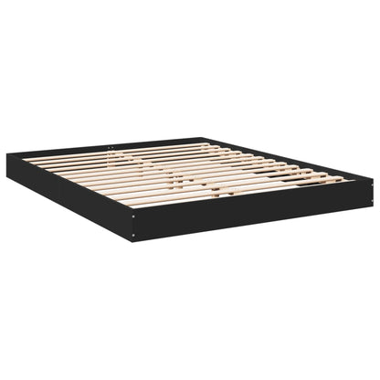 Bed Frame Black 160x200 cm Engineered Wood