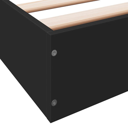 Bed Frame Black 160x200 cm Engineered Wood