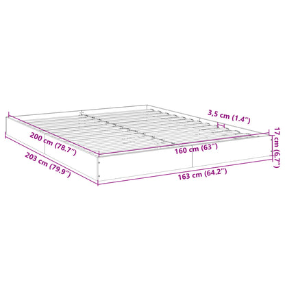 Bed Frame Black 160x200 cm Engineered Wood