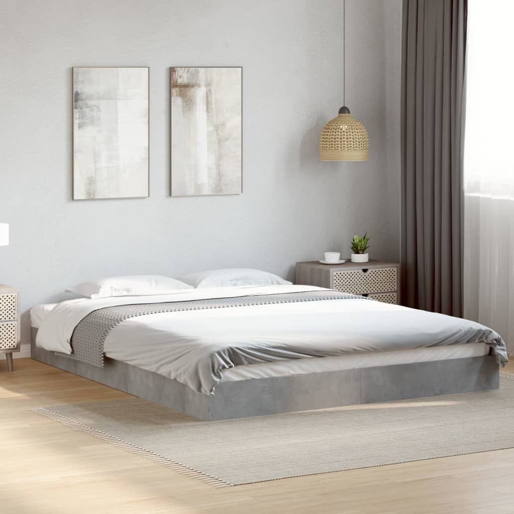 Bed Frame Concrete Grey 160x200 cm Engineered Wood