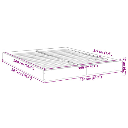 Bed Frame Concrete Grey 160x200 cm Engineered Wood