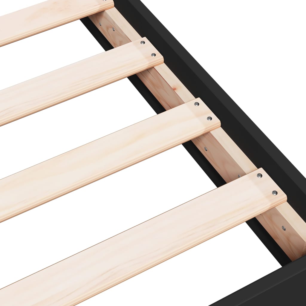 Bed Frame Black 150x200 cm King Size Engineered Wood