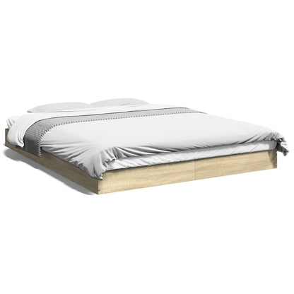 Bed Frame without Mattress Sonoma Oak 150x200 cm King Size Engineered Wood