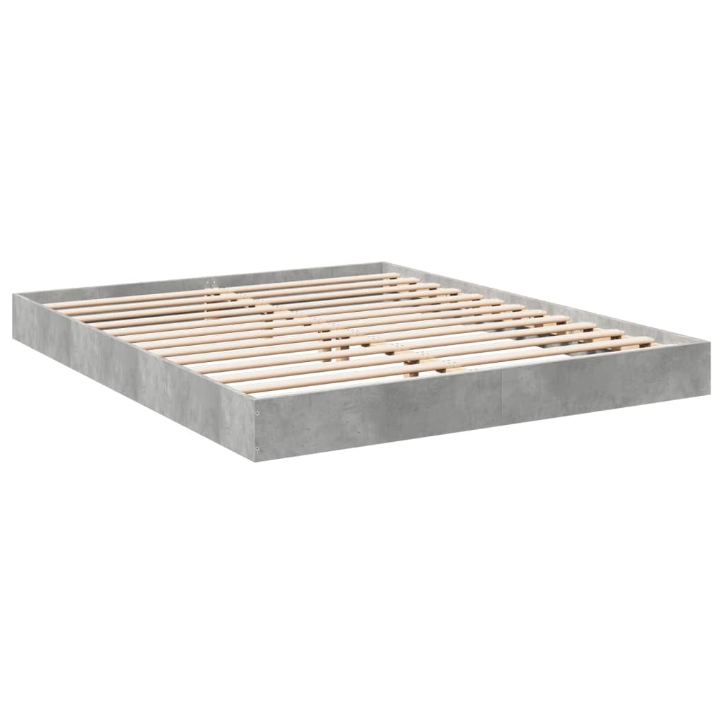 Bed Frame Concrete Grey 150x200 cm King Size Engineered Wood