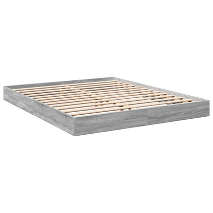 Bed Frame Grey Sonoma 150x200 cm King Size Engineered Wood