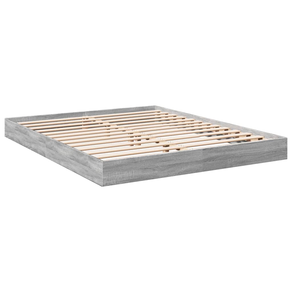 Bed Frame Grey Sonoma 150x200 cm King Size Engineered Wood