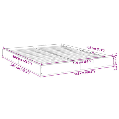 Bed Frame Grey Sonoma 150x200 cm King Size Engineered Wood