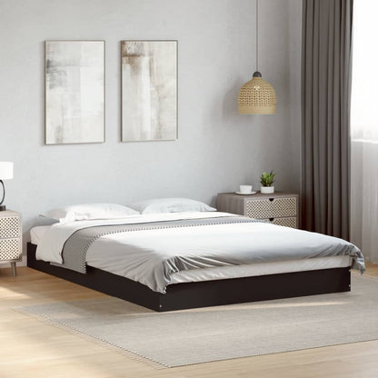 Bed Frame Black 140x200 cm Engineered Wood