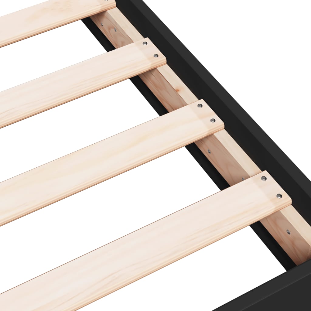 Bed Frame Black 140x200 cm Engineered Wood