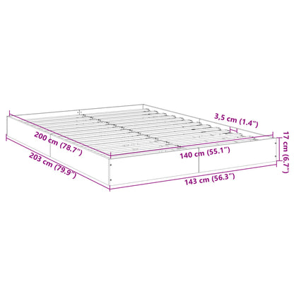 Bed Frame Black 140x200 cm Engineered Wood