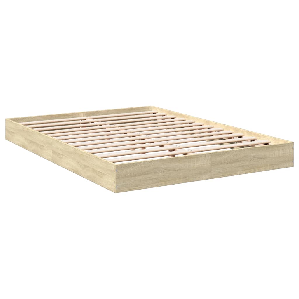 Bed Frame Sonoma Oak 140x200 cm Engineered Wood