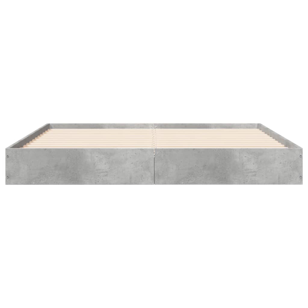 Bed Frame Concrete Grey 140x200 cm Engineered Wood