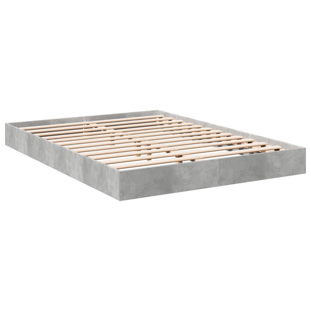 Bed Frame Concrete Grey 140x200 cm Engineered Wood