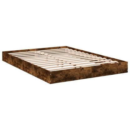 Bed Frame Smoked Oak 140x200 cm Engineered Wood