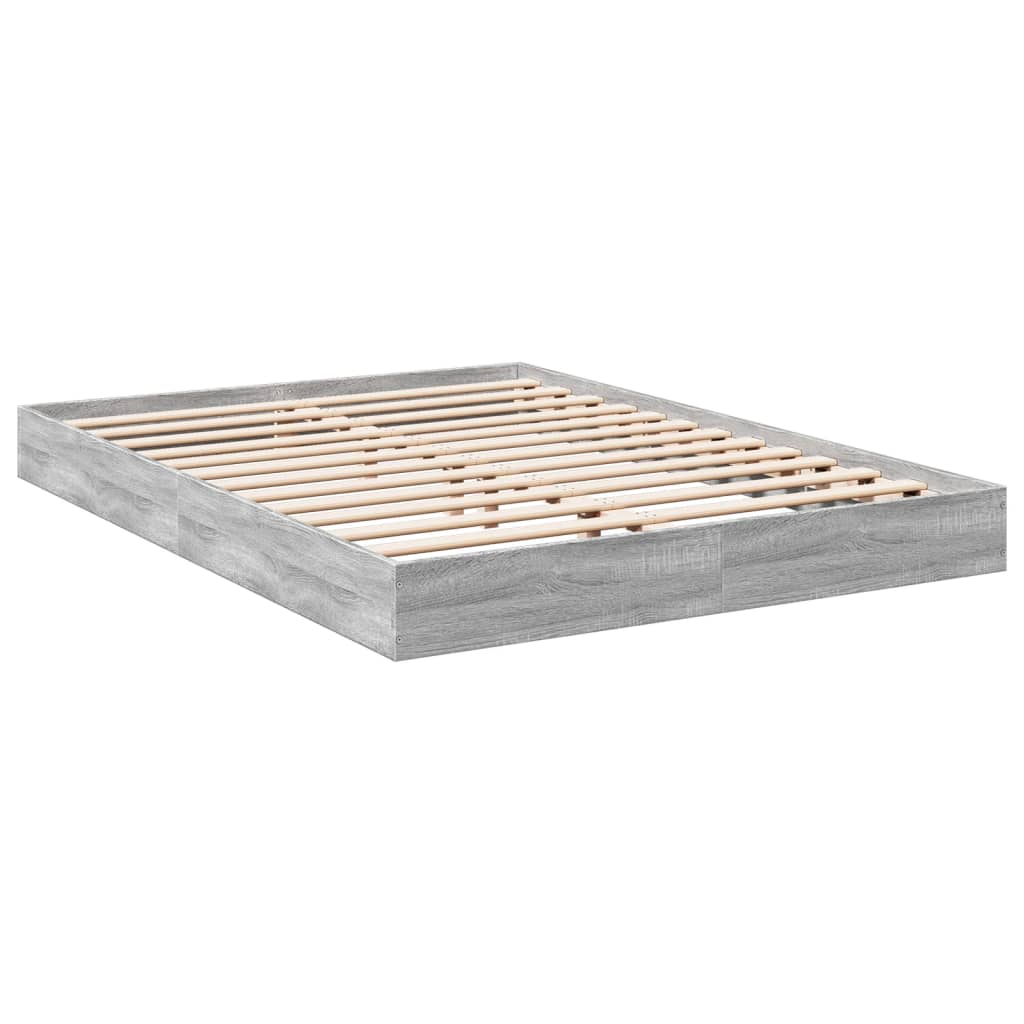 Bed Frame Grey Sonoma 140x200 cm Engineered Wood