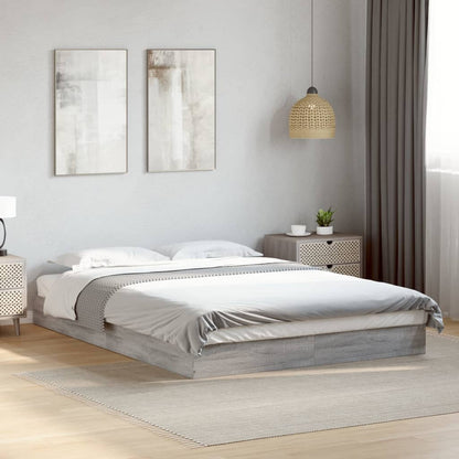 Bed Frame Grey Sonoma 140x200 cm Engineered Wood