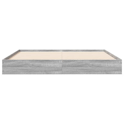 Bed Frame Grey Sonoma 140x200 cm Engineered Wood