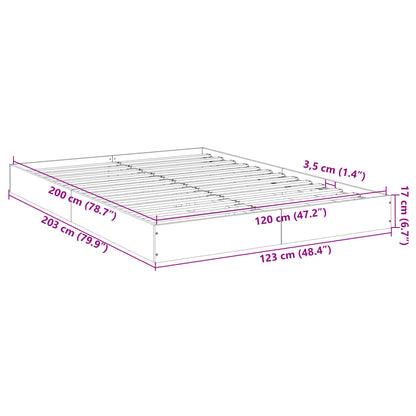 Bed Frame Concrete Grey 120x200 cm Engineered Wood