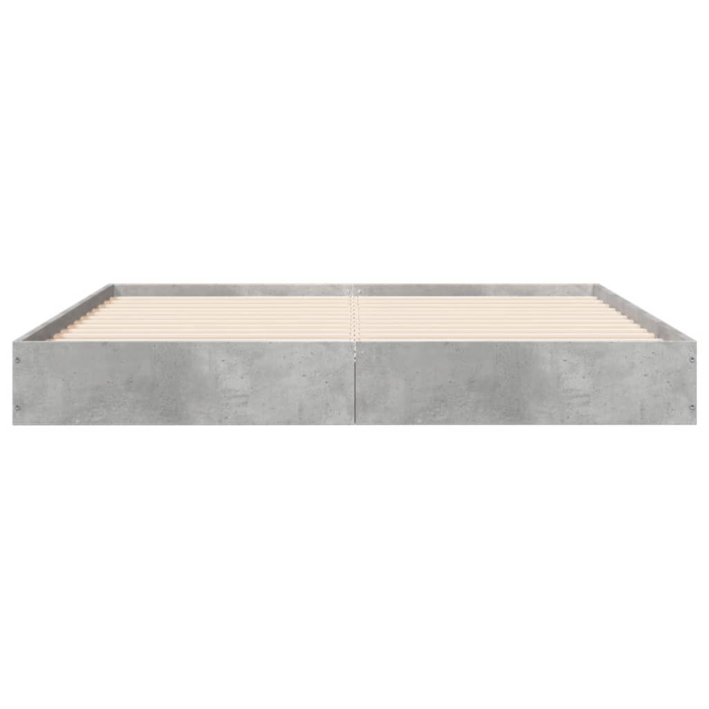 Bed Frame Concrete Grey 140x190 cm Engineered Wood