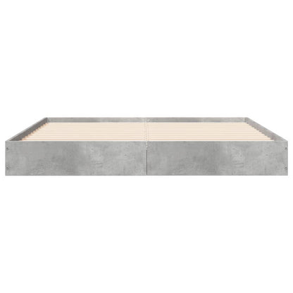 Bed Frame Concrete Grey 140x190 cm Engineered Wood