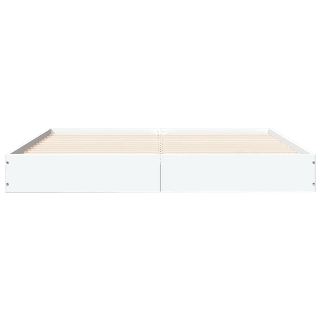 Bed Frame White 135x190 cm Double Engineered Wood