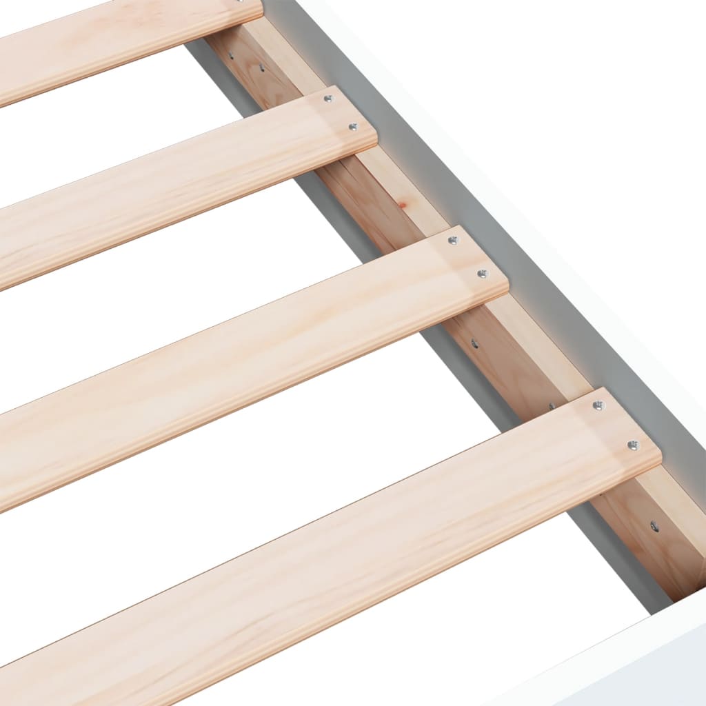 Bed Frame White 135x190 cm Double Engineered Wood