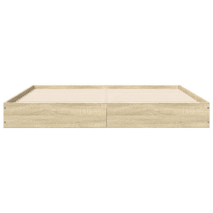 Bed Frame Sonoma Oak 135x190 cm Double Engineered Wood