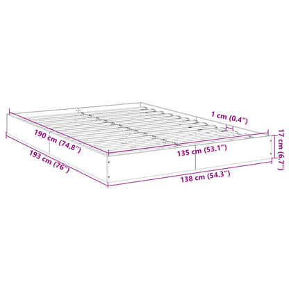 Bed Frame Sonoma Oak 135x190 cm Double Engineered Wood