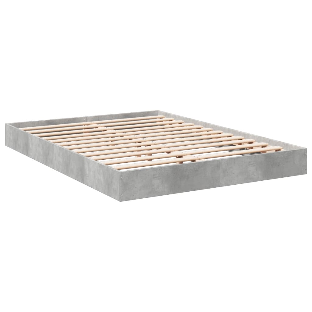 Bed Frame without Mattress Concrete Grey 135x190 cm Double