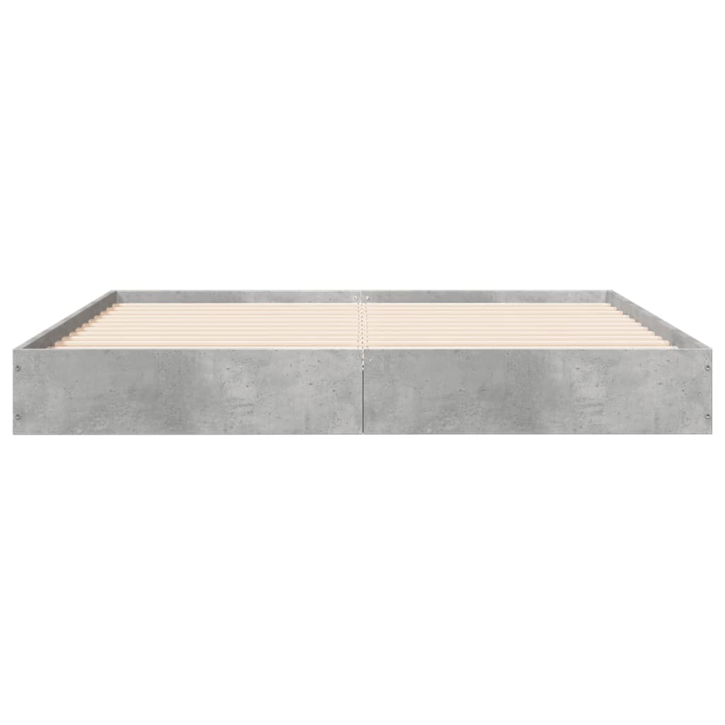 Bed Frame without Mattress Concrete Grey 135x190 cm Double