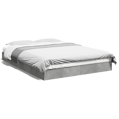 Bed Frame without Mattress Concrete Grey 135x190 cm Double