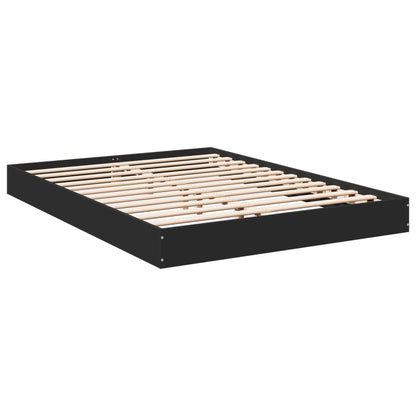 Bed Frame Black 120x190 cm Small Double Engineered Wood