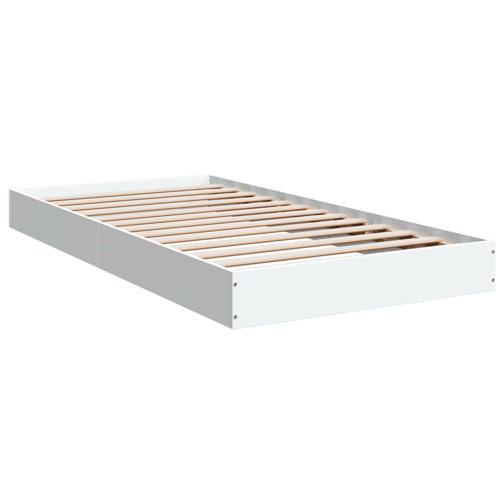 Bed Frame White 100x200 cm Engineered Wood